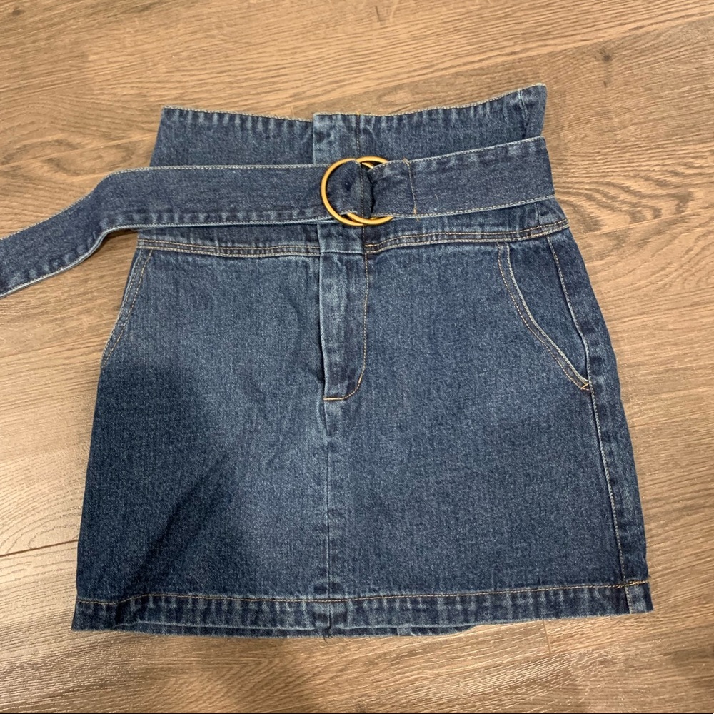 High waist jean skirt